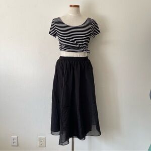 Anthropologie Geisha Designs Black A-line maxi skirt XS New